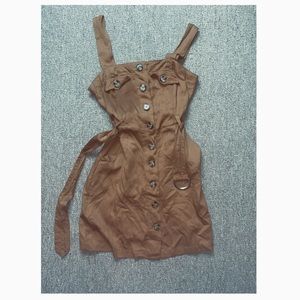 Rust Color Button Up Mini Dress from Forever21